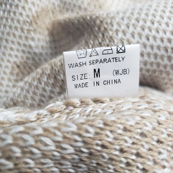 Vestidos Ladies  Khaki White Leopard Print Oversized  Crew Neck Sweater sz Med - Picture 11 of 13